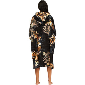 2021 Billabong Womens Hooded Towel Changing Robe / Poncho Z4BR40 - Black Pebble